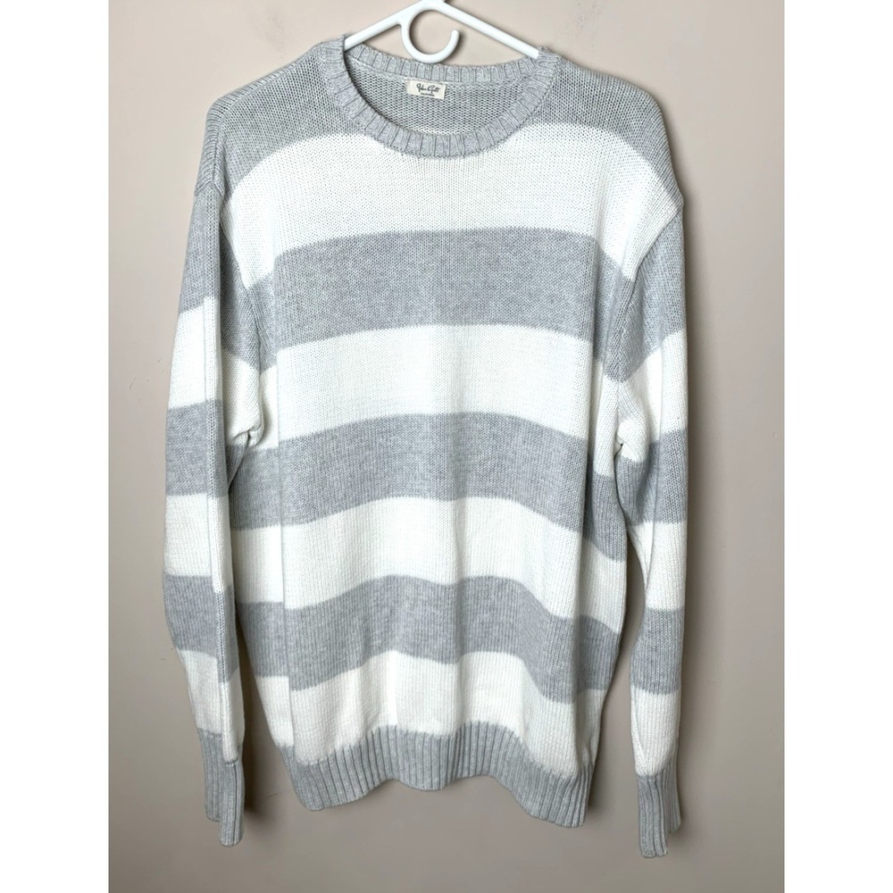 John Galt Oversized Sweater Mens Gray‎ Stripe from Pacsun 100% Cotton